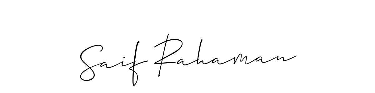 Also we have Saif Rahaman name is the best signature style. Create professional handwritten signature collection using Allison_Script autograph style. Saif Rahaman signature style 2 images and pictures png