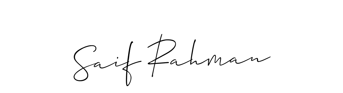 How to make Saif Rahman name signature. Use Allison_Script style for creating short signs online. This is the latest handwritten sign. Saif Rahman signature style 2 images and pictures png