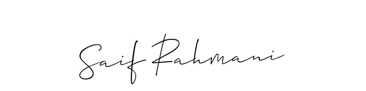 Similarly Allison_Script is the best handwritten signature design. Signature creator online .You can use it as an online autograph creator for name Saif Rahmani. Saif Rahmani signature style 2 images and pictures png