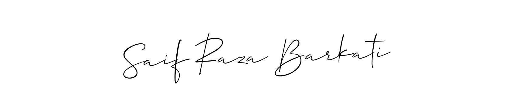 Make a beautiful signature design for name Saif Raza Barkati. With this signature (Allison_Script) style, you can create a handwritten signature for free. Saif Raza Barkati signature style 2 images and pictures png