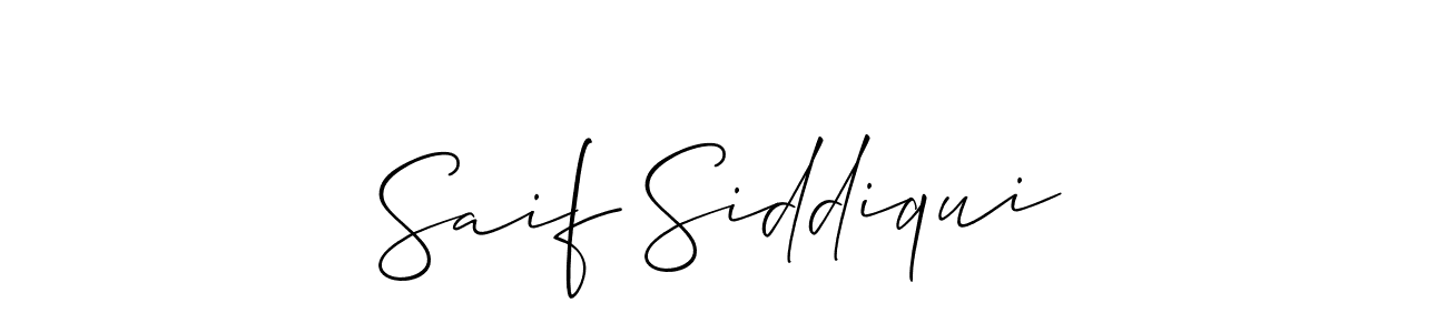 if you are searching for the best signature style for your name Saif Siddiqui. so please give up your signature search. here we have designed multiple signature styles  using Allison_Script. Saif Siddiqui signature style 2 images and pictures png
