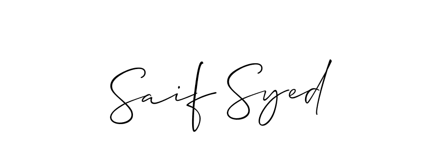 It looks lik you need a new signature style for name Saif Syed. Design unique handwritten (Allison_Script) signature with our free signature maker in just a few clicks. Saif Syed signature style 2 images and pictures png