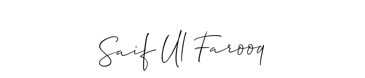 It looks lik you need a new signature style for name Saif Ul Farooq. Design unique handwritten (Allison_Script) signature with our free signature maker in just a few clicks. Saif Ul Farooq signature style 2 images and pictures png