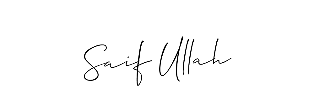 Use a signature maker to create a handwritten signature online. With this signature software, you can design (Allison_Script) your own signature for name Saif Ullah. Saif Ullah signature style 2 images and pictures png