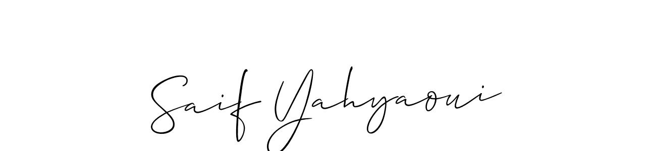 if you are searching for the best signature style for your name Saif Yahyaoui. so please give up your signature search. here we have designed multiple signature styles  using Allison_Script. Saif Yahyaoui signature style 2 images and pictures png