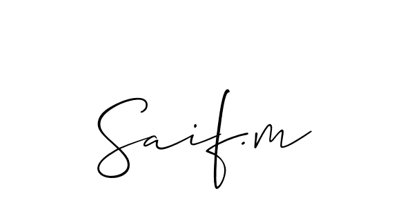 Design your own signature with our free online signature maker. With this signature software, you can create a handwritten (Allison_Script) signature for name Saif.m. Saif.m signature style 2 images and pictures png