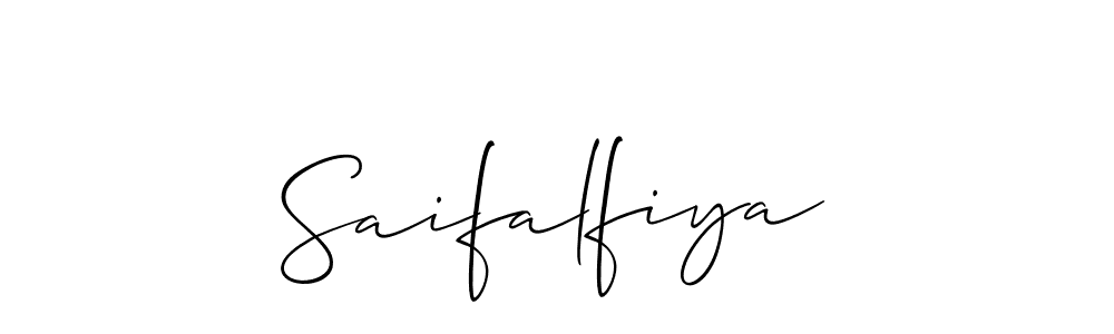 Use a signature maker to create a handwritten signature online. With this signature software, you can design (Allison_Script) your own signature for name Saifalfiya. Saifalfiya signature style 2 images and pictures png