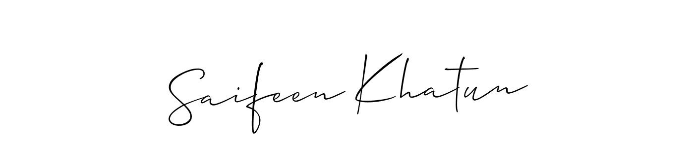 Also You can easily find your signature by using the search form. We will create Saifeen Khatun name handwritten signature images for you free of cost using Allison_Script sign style. Saifeen Khatun signature style 2 images and pictures png