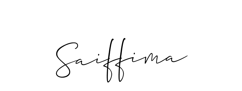 Use a signature maker to create a handwritten signature online. With this signature software, you can design (Allison_Script) your own signature for name Saiffima. Saiffima signature style 2 images and pictures png