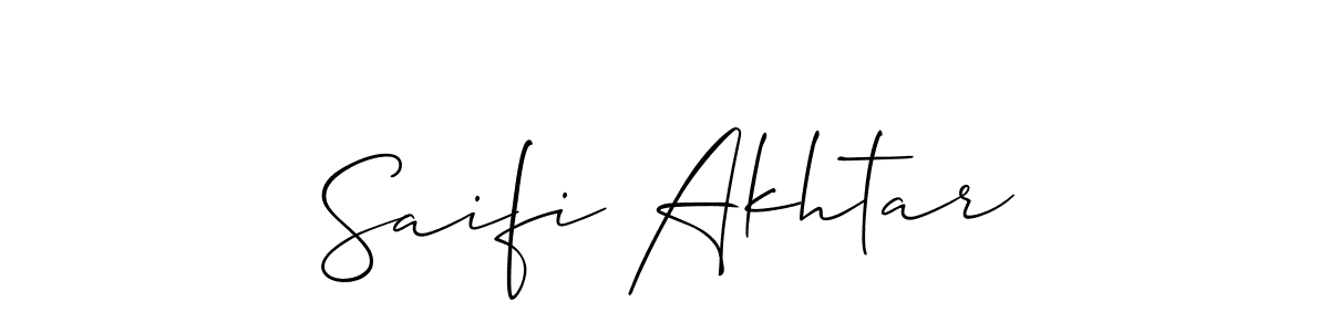 Similarly Allison_Script is the best handwritten signature design. Signature creator online .You can use it as an online autograph creator for name Saifi Akhtar. Saifi Akhtar signature style 2 images and pictures png