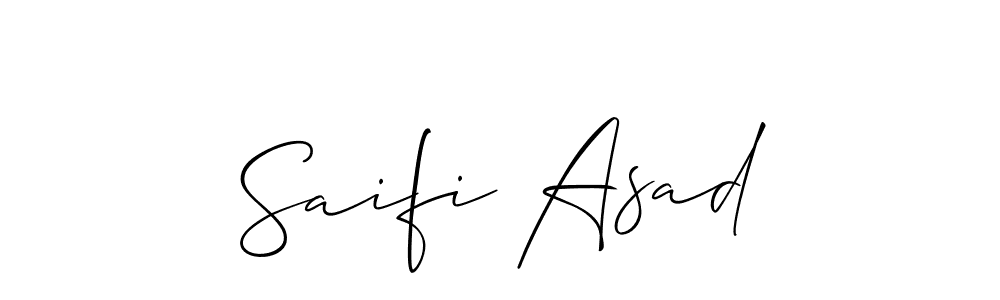 Design your own signature with our free online signature maker. With this signature software, you can create a handwritten (Allison_Script) signature for name Saifi Asad. Saifi Asad signature style 2 images and pictures png