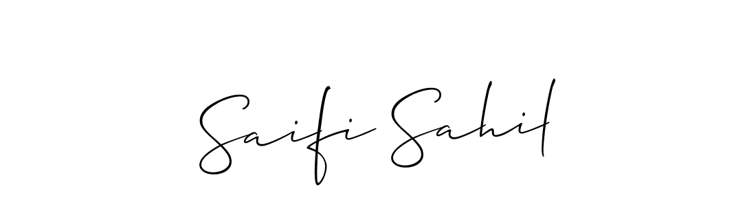 Saifi Sahil stylish signature style. Best Handwritten Sign (Allison_Script) for my name. Handwritten Signature Collection Ideas for my name Saifi Sahil. Saifi Sahil signature style 2 images and pictures png