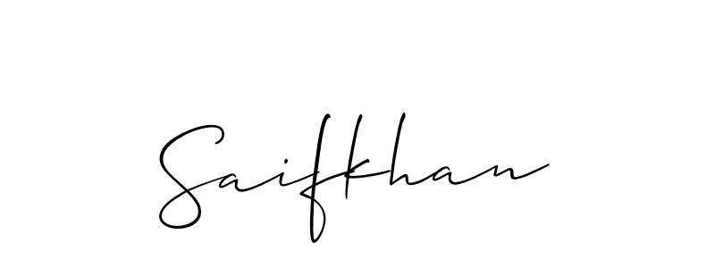 You should practise on your own different ways (Allison_Script) to write your name (Saifkhan) in signature. don't let someone else do it for you. Saifkhan signature style 2 images and pictures png