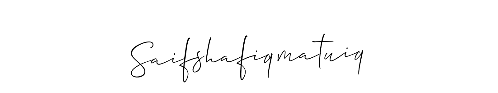 You should practise on your own different ways (Allison_Script) to write your name (Saifshafiqmatuiq) in signature. don't let someone else do it for you. Saifshafiqmatuiq signature style 2 images and pictures png