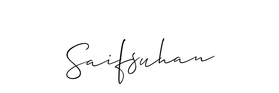 Make a beautiful signature design for name Saifsuhan. With this signature (Allison_Script) style, you can create a handwritten signature for free. Saifsuhan signature style 2 images and pictures png