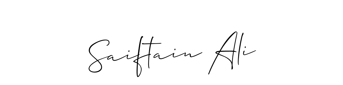 How to make Saiftain Ali name signature. Use Allison_Script style for creating short signs online. This is the latest handwritten sign. Saiftain Ali signature style 2 images and pictures png