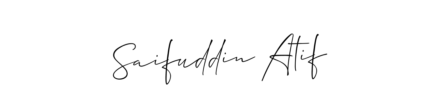 Once you've used our free online signature maker to create your best signature Allison_Script style, it's time to enjoy all of the benefits that Saifuddin Atif name signing documents. Saifuddin Atif signature style 2 images and pictures png