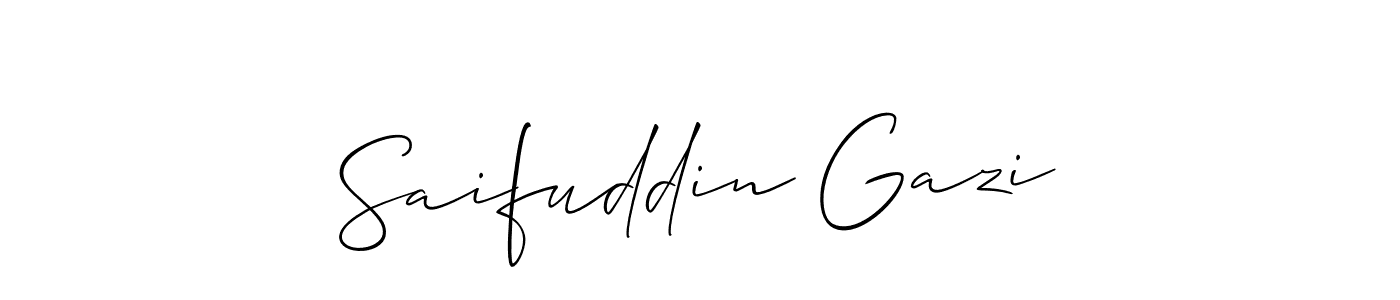 Also You can easily find your signature by using the search form. We will create Saifuddin Gazi name handwritten signature images for you free of cost using Allison_Script sign style. Saifuddin Gazi signature style 2 images and pictures png