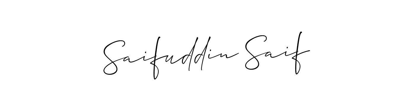 Make a beautiful signature design for name Saifuddin Saif. With this signature (Allison_Script) style, you can create a handwritten signature for free. Saifuddin Saif signature style 2 images and pictures png