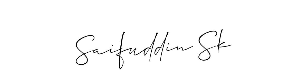 It looks lik you need a new signature style for name Saifuddin Sk. Design unique handwritten (Allison_Script) signature with our free signature maker in just a few clicks. Saifuddin Sk signature style 2 images and pictures png