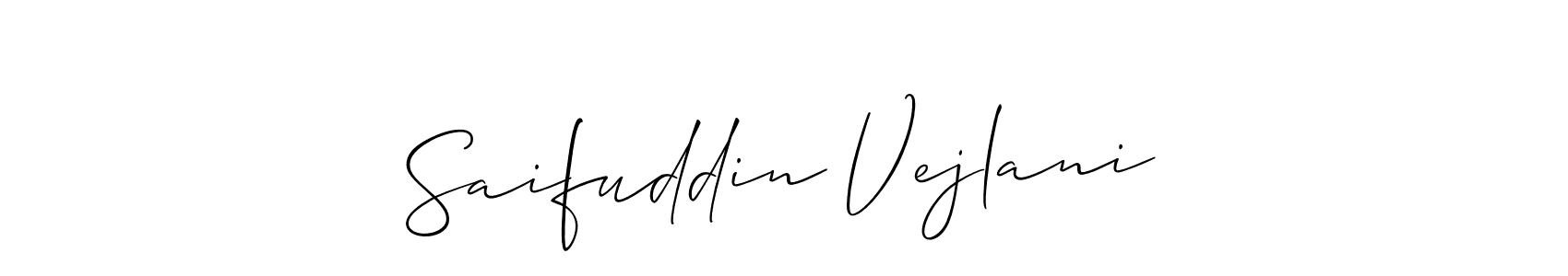 Design your own signature with our free online signature maker. With this signature software, you can create a handwritten (Allison_Script) signature for name Saifuddin Vejlani. Saifuddin Vejlani signature style 2 images and pictures png