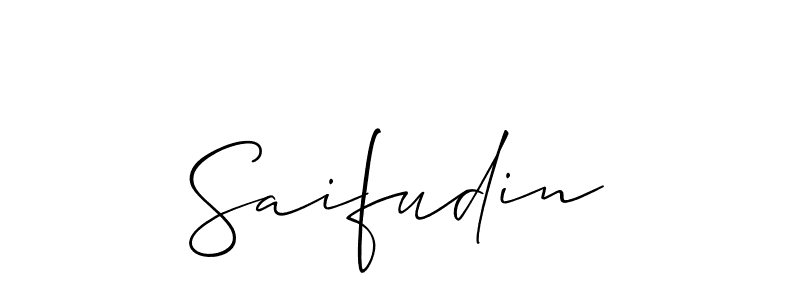 Allison_Script is a professional signature style that is perfect for those who want to add a touch of class to their signature. It is also a great choice for those who want to make their signature more unique. Get Saifudin name to fancy signature for free. Saifudin signature style 2 images and pictures png