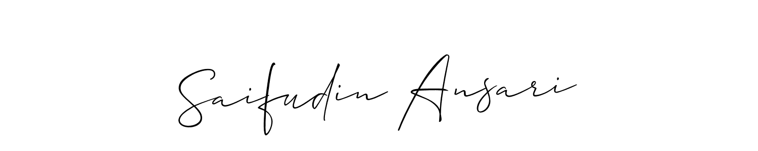 Use a signature maker to create a handwritten signature online. With this signature software, you can design (Allison_Script) your own signature for name Saifudin Ansari. Saifudin Ansari signature style 2 images and pictures png