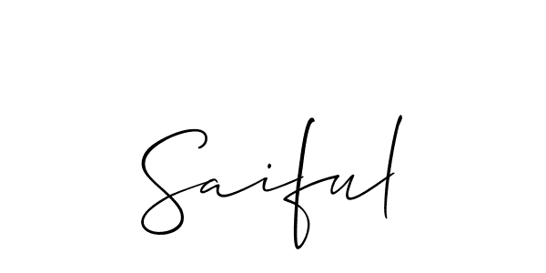 Allison_Script is a professional signature style that is perfect for those who want to add a touch of class to their signature. It is also a great choice for those who want to make their signature more unique. Get Saiful name to fancy signature for free. Saiful signature style 2 images and pictures png