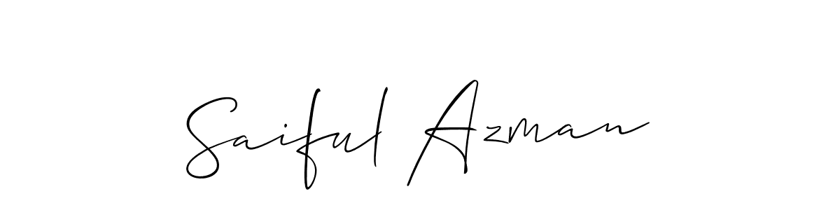 Design your own signature with our free online signature maker. With this signature software, you can create a handwritten (Allison_Script) signature for name Saiful Azman. Saiful Azman signature style 2 images and pictures png