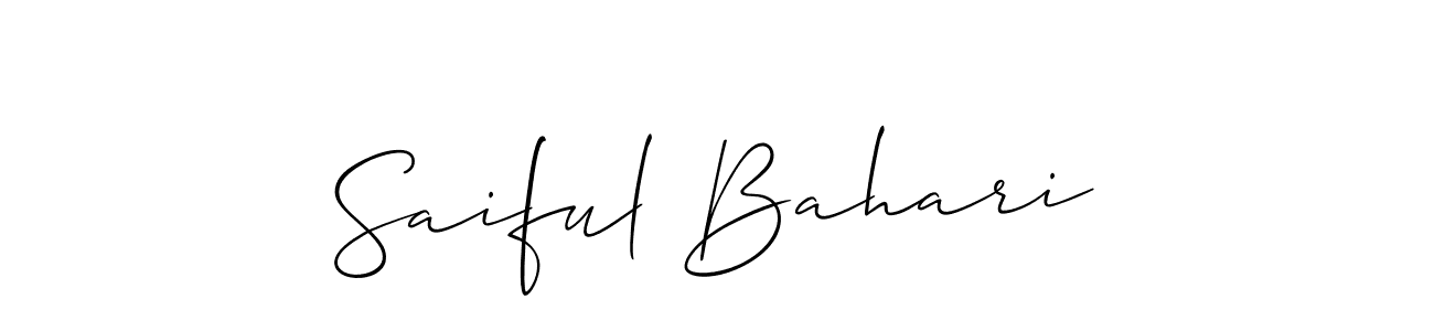 Use a signature maker to create a handwritten signature online. With this signature software, you can design (Allison_Script) your own signature for name Saiful Bahari. Saiful Bahari signature style 2 images and pictures png