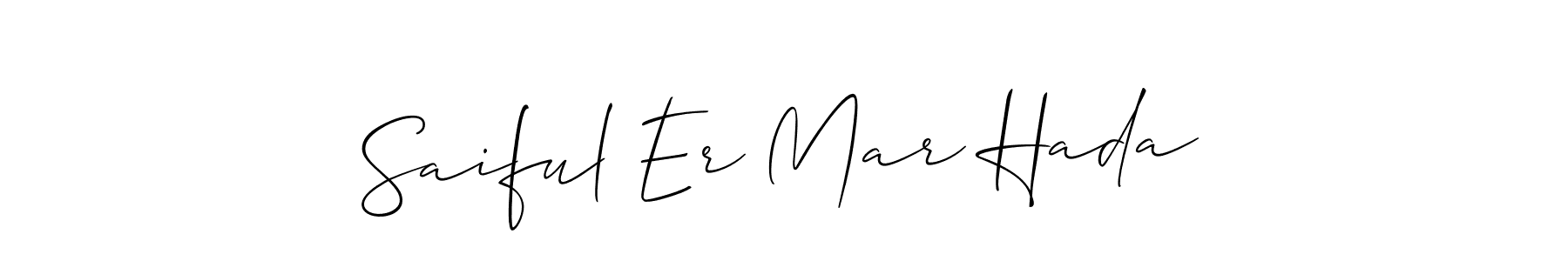 Also You can easily find your signature by using the search form. We will create Saiful Er Mar Hada name handwritten signature images for you free of cost using Allison_Script sign style. Saiful Er Mar Hada signature style 2 images and pictures png