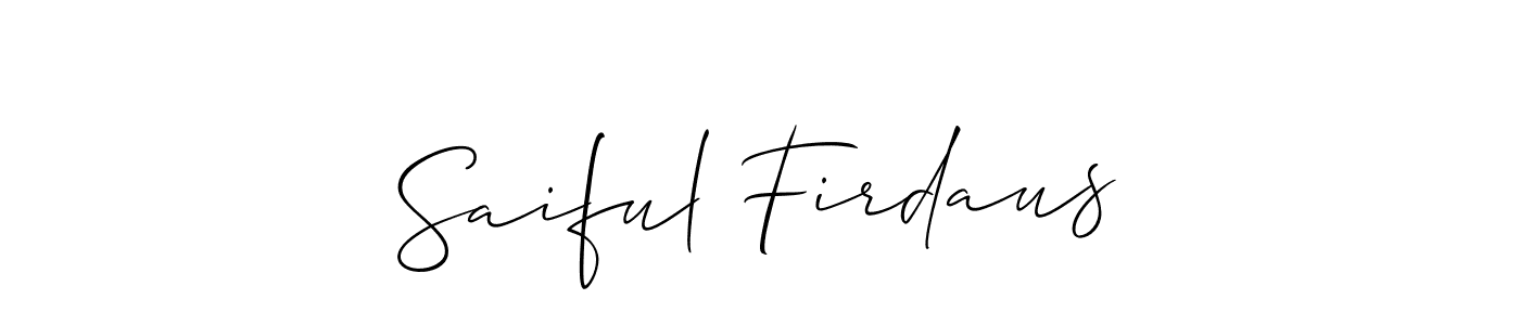 See photos of Saiful Firdaus official signature by Spectra . Check more albums & portfolios. Read reviews & check more about Allison_Script font. Saiful Firdaus signature style 2 images and pictures png