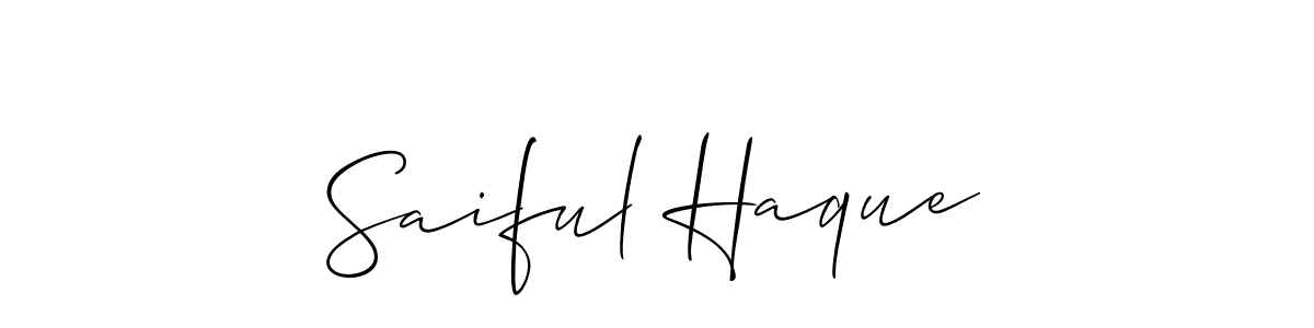 How to make Saiful Haque name signature. Use Allison_Script style for creating short signs online. This is the latest handwritten sign. Saiful Haque signature style 2 images and pictures png