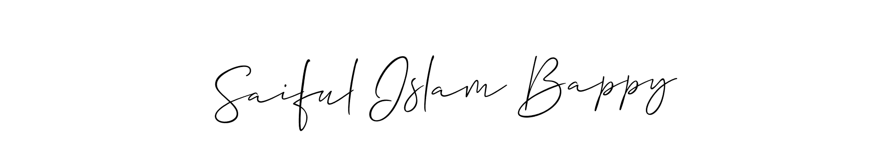 The best way (Allison_Script) to make a short signature is to pick only two or three words in your name. The name Saiful Islam Bappy include a total of six letters. For converting this name. Saiful Islam Bappy signature style 2 images and pictures png