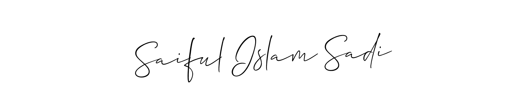 Similarly Allison_Script is the best handwritten signature design. Signature creator online .You can use it as an online autograph creator for name Saiful Islam Sadi. Saiful Islam Sadi signature style 2 images and pictures png