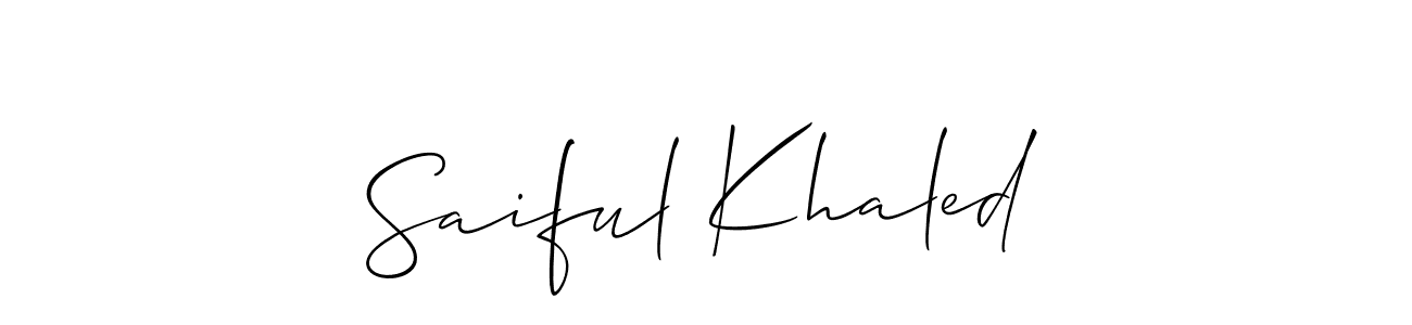 Make a short Saiful Khaled signature style. Manage your documents anywhere anytime using Allison_Script. Create and add eSignatures, submit forms, share and send files easily. Saiful Khaled signature style 2 images and pictures png