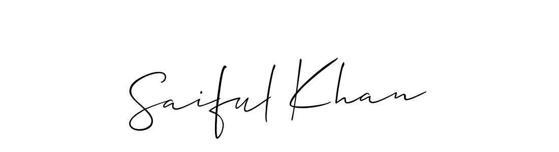 Also You can easily find your signature by using the search form. We will create Saiful Khan name handwritten signature images for you free of cost using Allison_Script sign style. Saiful Khan signature style 2 images and pictures png