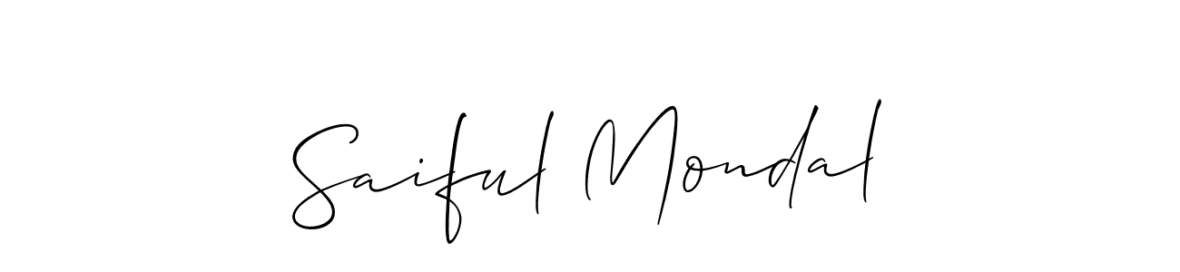 Saiful Mondal stylish signature style. Best Handwritten Sign (Allison_Script) for my name. Handwritten Signature Collection Ideas for my name Saiful Mondal. Saiful Mondal signature style 2 images and pictures png