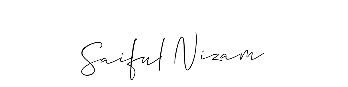 You should practise on your own different ways (Allison_Script) to write your name (Saiful Nizam) in signature. don't let someone else do it for you. Saiful Nizam signature style 2 images and pictures png