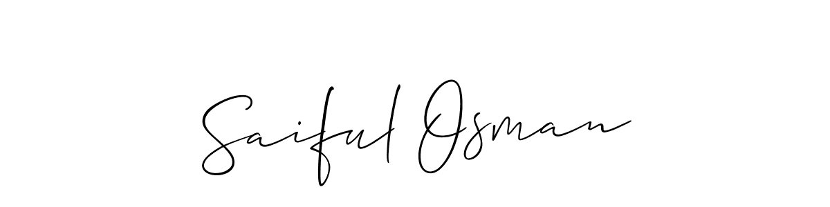 How to make Saiful Osman name signature. Use Allison_Script style for creating short signs online. This is the latest handwritten sign. Saiful Osman signature style 2 images and pictures png