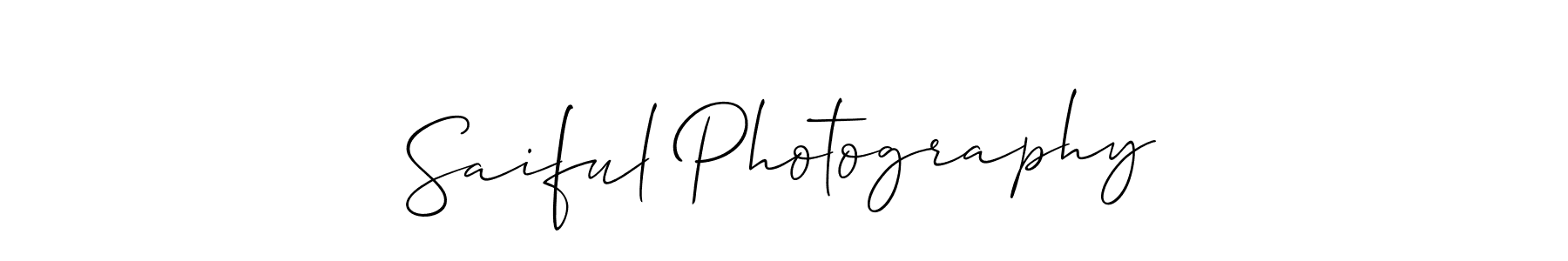 Also You can easily find your signature by using the search form. We will create Saiful Photography name handwritten signature images for you free of cost using Allison_Script sign style. Saiful Photography signature style 2 images and pictures png
