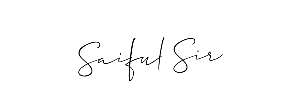 How to make Saiful Sir signature? Allison_Script is a professional autograph style. Create handwritten signature for Saiful Sir name. Saiful Sir signature style 2 images and pictures png