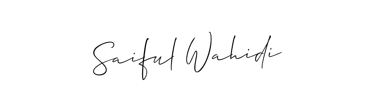 Create a beautiful signature design for name Saiful Wahidi. With this signature (Allison_Script) fonts, you can make a handwritten signature for free. Saiful Wahidi signature style 2 images and pictures png