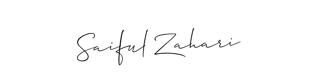 Make a beautiful signature design for name Saiful Zahari. With this signature (Allison_Script) style, you can create a handwritten signature for free. Saiful Zahari signature style 2 images and pictures png