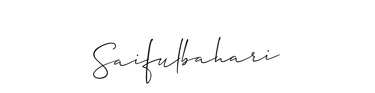 It looks lik you need a new signature style for name Saifulbahari. Design unique handwritten (Allison_Script) signature with our free signature maker in just a few clicks. Saifulbahari signature style 2 images and pictures png