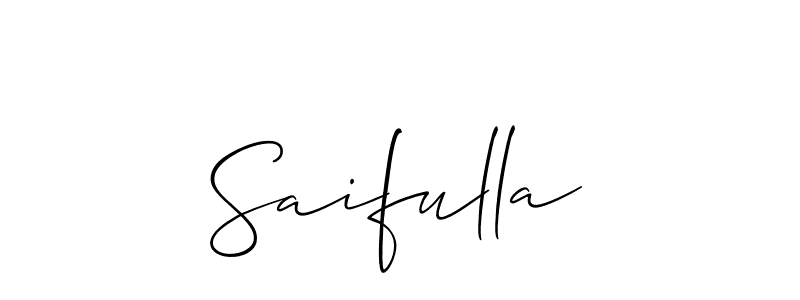 How to make Saifulla signature? Allison_Script is a professional autograph style. Create handwritten signature for Saifulla name. Saifulla signature style 2 images and pictures png