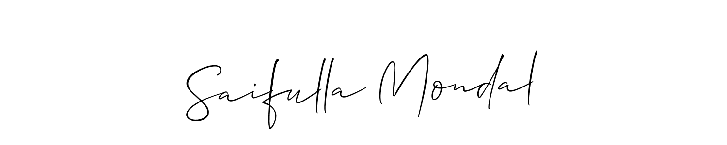 How to make Saifulla Mondal name signature. Use Allison_Script style for creating short signs online. This is the latest handwritten sign. Saifulla Mondal signature style 2 images and pictures png