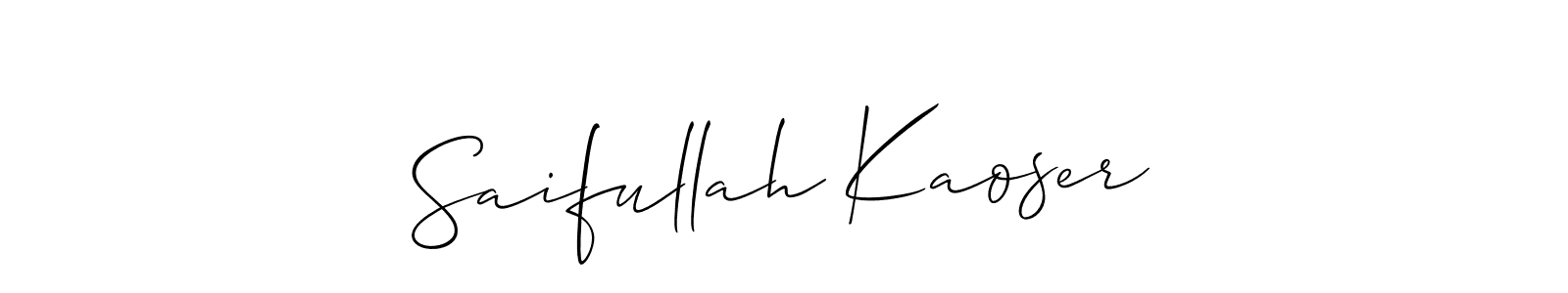 Also You can easily find your signature by using the search form. We will create Saifullah Kaoser name handwritten signature images for you free of cost using Allison_Script sign style. Saifullah Kaoser signature style 2 images and pictures png