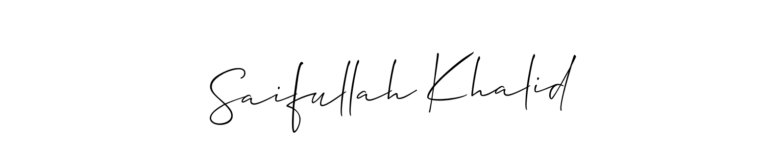 How to make Saifullah Khalid signature? Allison_Script is a professional autograph style. Create handwritten signature for Saifullah Khalid name. Saifullah Khalid signature style 2 images and pictures png