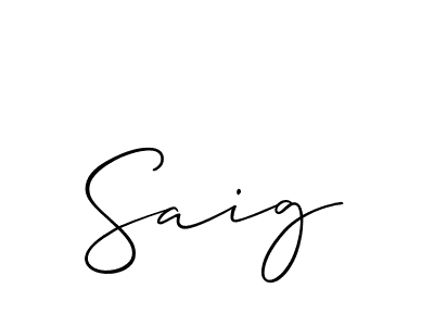 How to make Saig name signature. Use Allison_Script style for creating short signs online. This is the latest handwritten sign. Saig signature style 2 images and pictures png